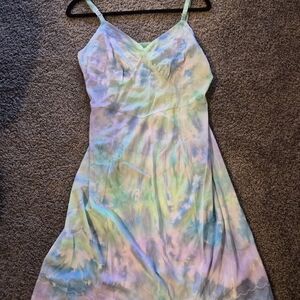 Pastel Tie-Dye Spaghetti Strap Dress